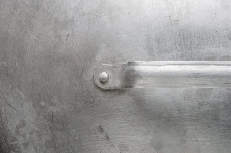 Brushed stainless steel surface with a fine grain finish